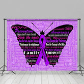 Aperturee - Aperturee Purple Butterfly Stop Domestic Violence Backdrop